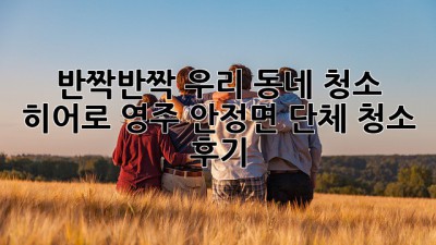 ✨ 반짝반짝 우리 동네 청소 히어로! 영주 안정면 단체 청소 후기 🏡